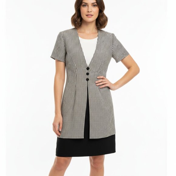 DBY Dress Size 5 Business Career Vintage 90s Faux 2-Piece Secretary Office - Picture 1 of 4